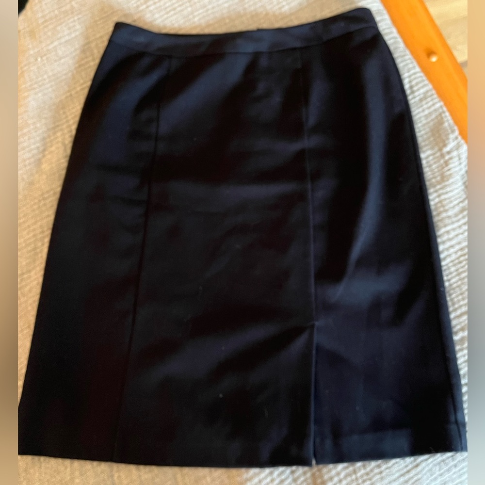 East 5th navy pencil skirt with front slit sz 12